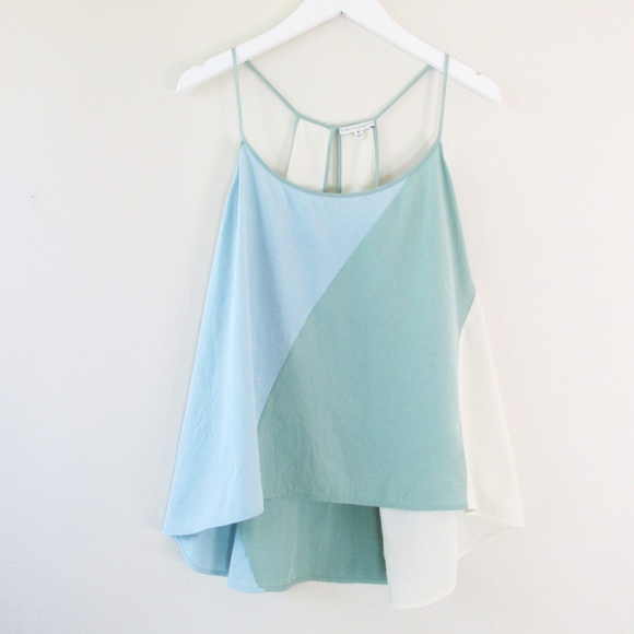 Rebecca Minkoff Tops - Rebecca Minkoff | Blue Green Ivory Loose Tank Top